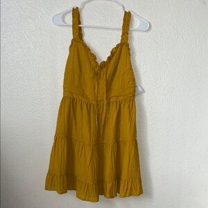 Forever 21 Mustard Ruffle Mini Dress